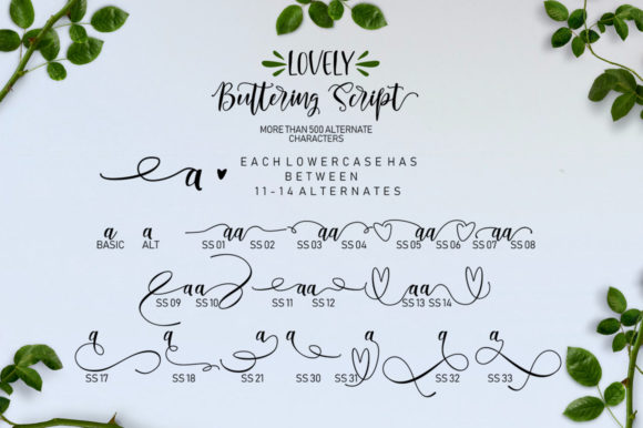 Lovely Buttering Font PNG with transparent background - Preview 5
