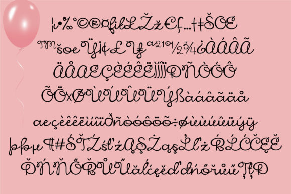 Luftballoons Font PNG with transparent background - Preview 2