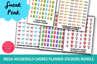 Mega Household Chores Planner Stickers Graphic by Happy Printables Club