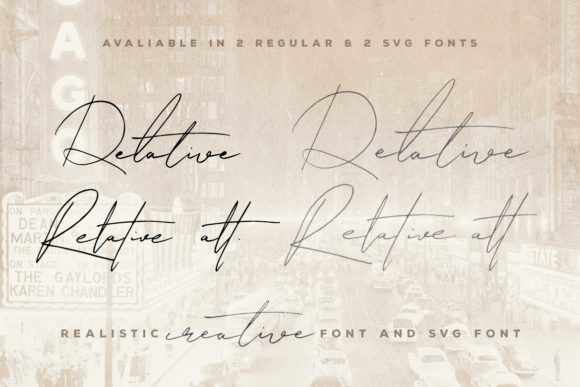 Relative Font PNG with transparent background - Preview 1