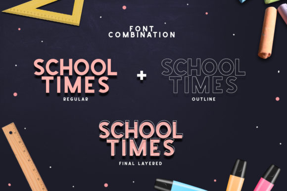 School Times Font PNG with transparent background - Preview 5