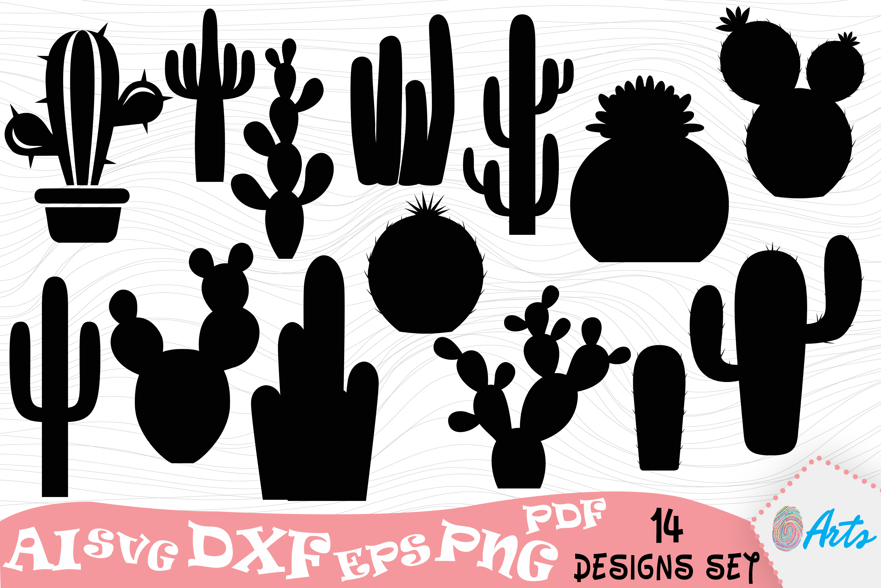 14 Cactus Silhouette Vector Art Designs Graphic by DigitEMB  Creative  Fabrica