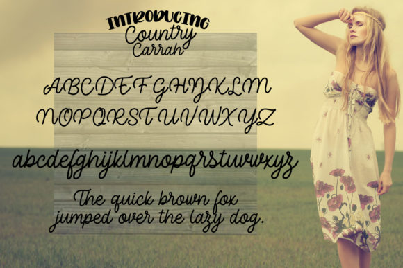 Country Carrah Font font preview - 1