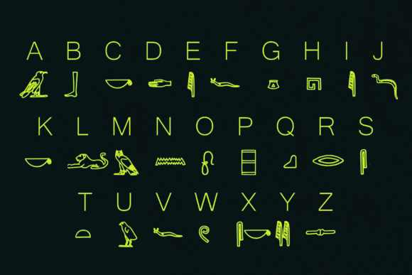 Egyptian Hieroglyph Font PNG with transparent background - Preview 3