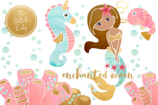 Enchanted Mermaid Ocean Clipart Set Graphic by daphnepopuliers ...