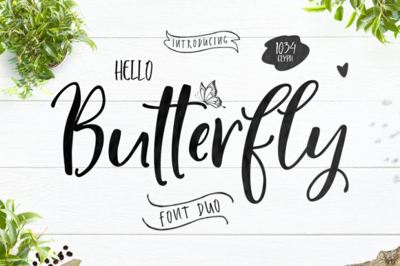 Hello Butterfly Duo Font&nbsp; Script & Handwritten Font By Delisha Design