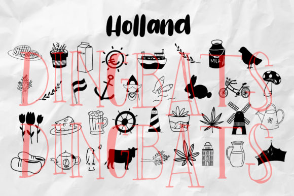Holland Dingbats Font PNG with transparent background - Preview 5