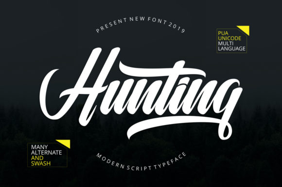 Hunting Skript-Schriftarten Schriftart Von Musafir LAB