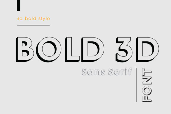 MD Grotesque Bold 3D Font PNG with transparent background - Preview 1
