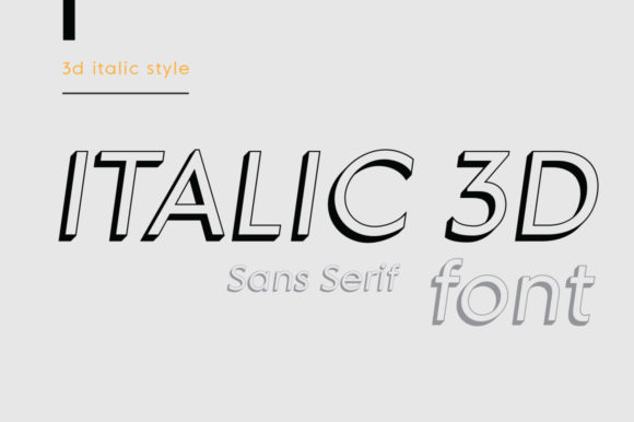 MD Grotesque Italic 3D Font PNG with transparent background - Preview 1