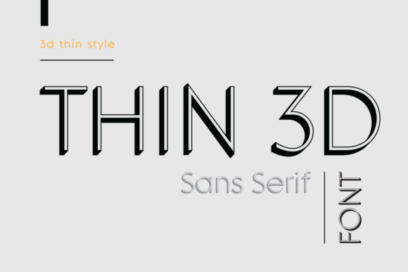 MD Grotesque Thin 3D Font PNG with transparent background - Preview 1
