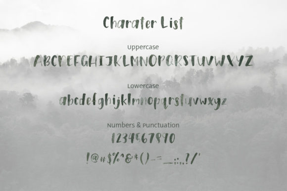 Misty Forest Font PNG with transparent background - Preview 1
