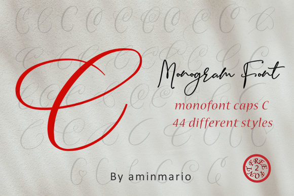 Monogram C | Monofont Caps C Font PNG with transparent background - Preview 4