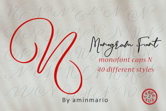 Monogram N | Monofont Caps N Font PNG with transparent background - Preview 4