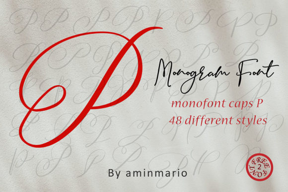 Monogram P | Monofont Caps P Font PNG with transparent background - Preview 4