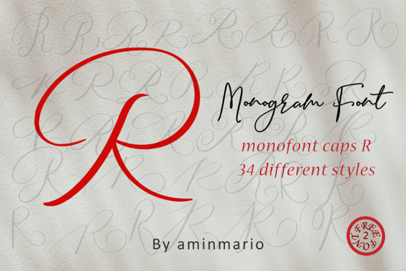 Monogram R | Monofont Caps R Font PNG with transparent background - Preview 4