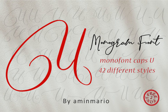 Monogram U | Monofont Caps U Font PNG with transparent background - Preview 4
