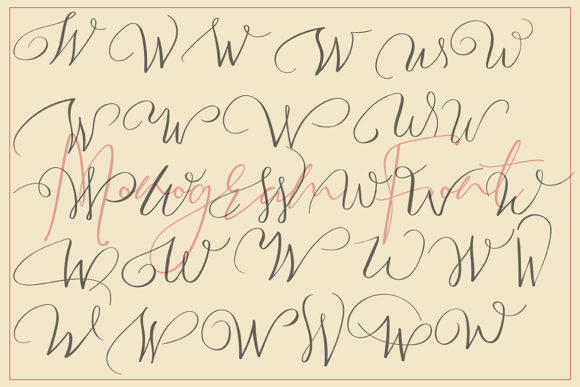 Monogram W | Monofont Caps W Font PNG with transparent background - Preview 3