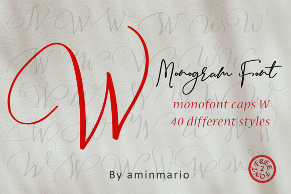 Monogram W | Monofont Caps W Font PNG with transparent background - Preview 4