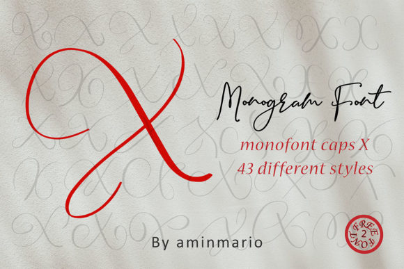 Monogram X | Monofont Caps X Font PNG with transparent background - Preview 4