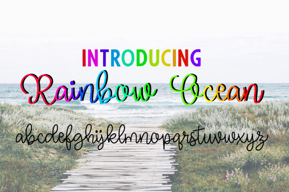 Rainbow Ocean Font PNG with transparent background - Preview 2