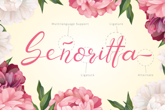 Senoritta Font PNG with transparent background - Preview 1