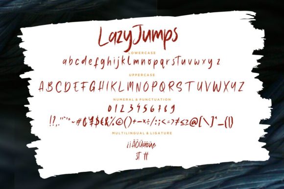 Lazy Jumps Font PNG with transparent background - Preview 6