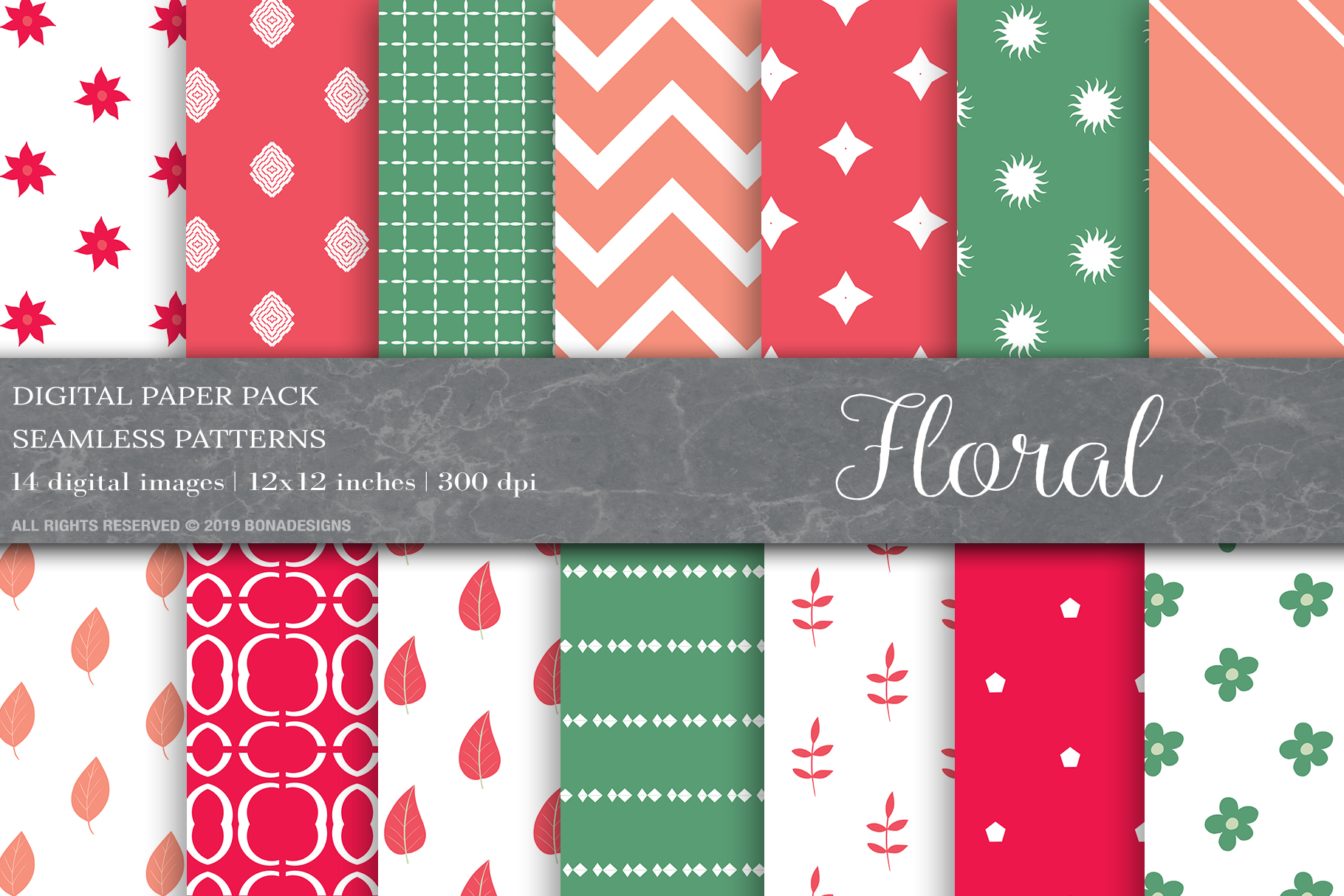 Pretty Paper Graphics Floral Digital Paper Graphic by BonaDesigns · Creative Fabrica