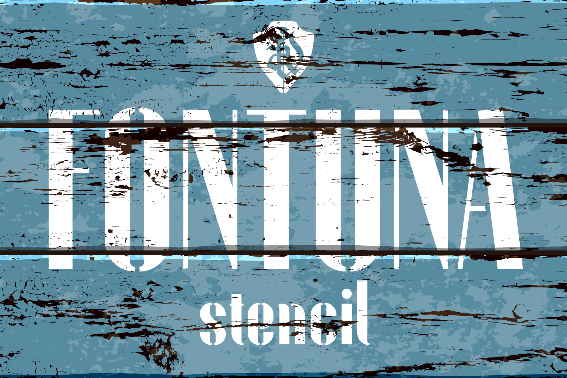 Fontuna Stencil preview, clean modern stencil font