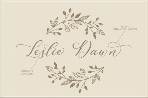 Leslie Dawn Font PNG with transparent background - Preview 5