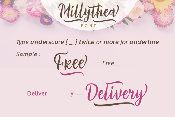 Millythea Font PNG with transparent background - Preview 1