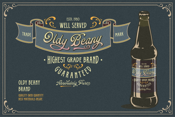 Oldy Beany Duo Font PNG with transparent background - Preview 2