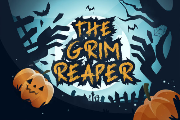 The Grim Reaper Font: Whimsical Halloween Typeface with Rough Edges