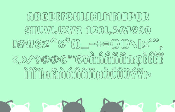 Kitty Fat Outline Font - Preview 3
