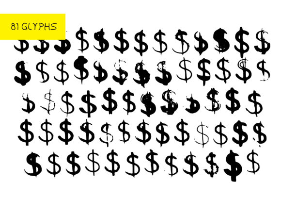 BM Graphics - Dollar Symbols Font - Preview 1