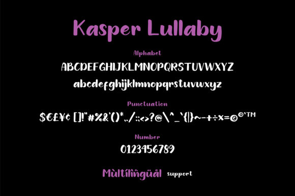 Kasper Lullaby Font PNG with transparent background - Preview 4