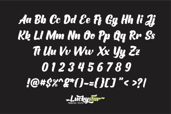 Luckystar Font PNG with transparent background - Preview 1