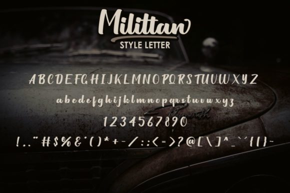 Milittan Font font preview - 4