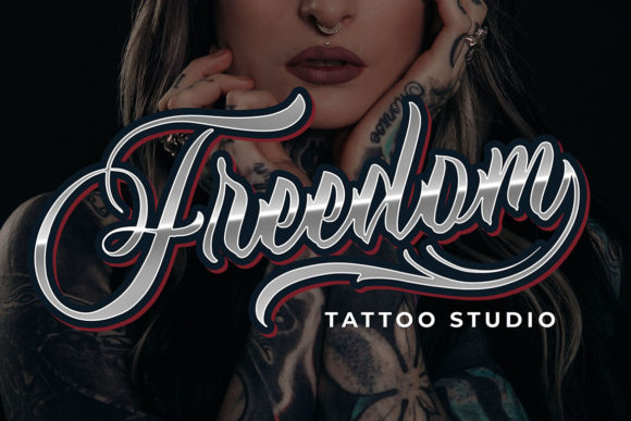 Rumble Tattoos Font PNG with transparent background - Preview 2