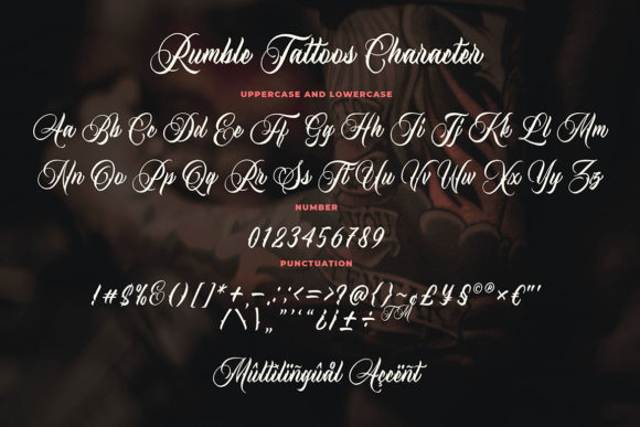 Rumble Tattoos Font PNG with transparent background - Preview 4