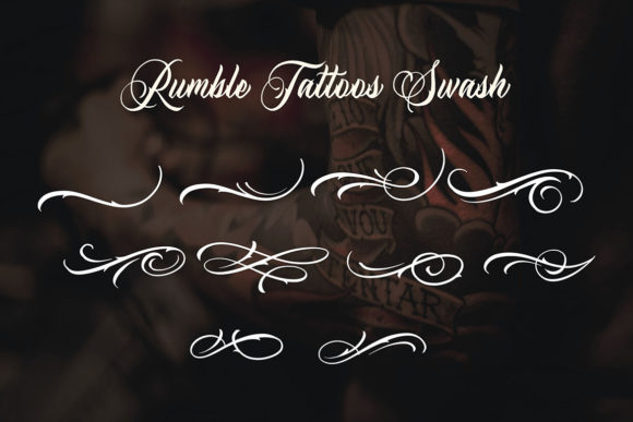 Rumble Tattoos Font PNG with transparent background - Preview 5