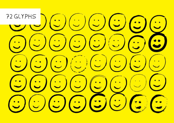 BM Graphics - Smilies Font PNG with transparent background - Preview 1