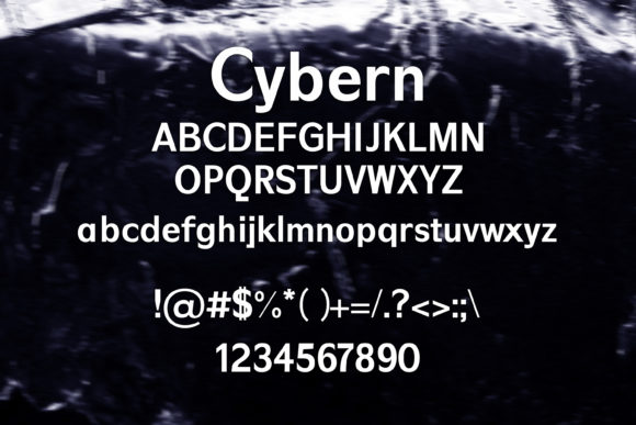 Cybern Font PNG with transparent background - Preview 1
