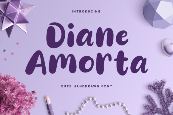 Diane Amorta Font - Cute Lettering Fonts