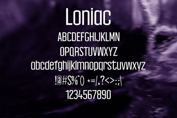 Loniac Font PNG with transparent background - Preview 1