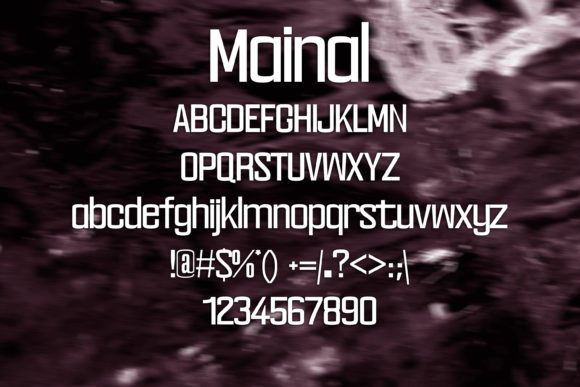 Mainal Font PNG with transparent background - Preview 1