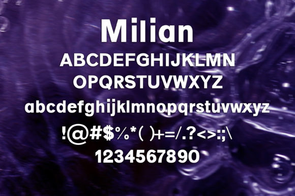 Milian Font PNG with transparent background - Preview 1