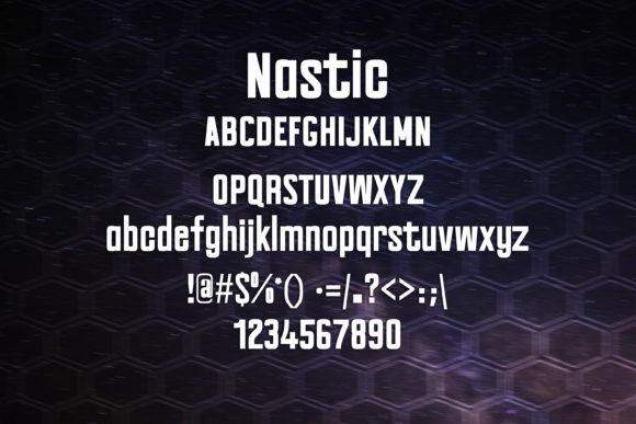 Nastic Font PNG with transparent background - Preview 1