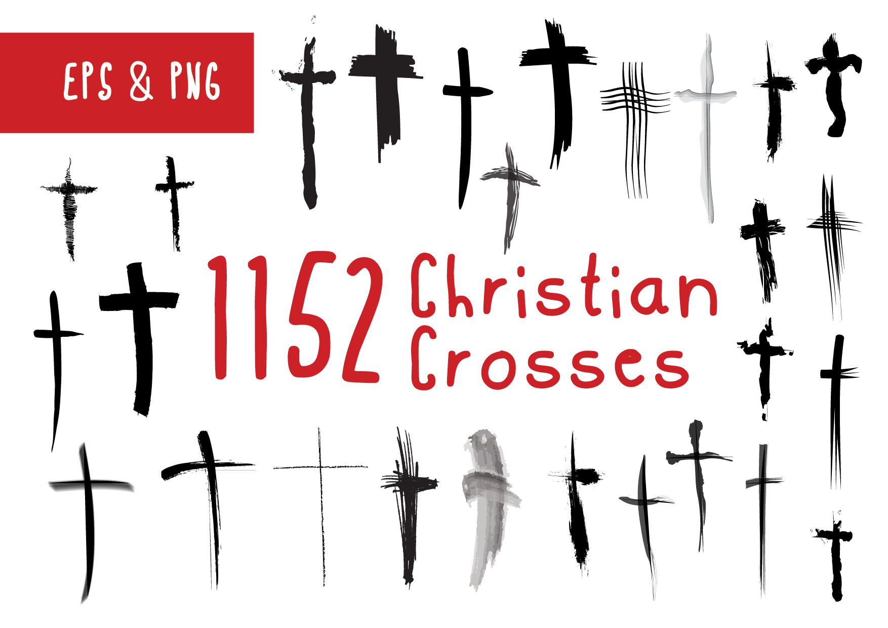1152 Christian Crosses Religious Symbols