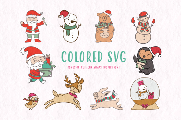 Cute Christmas Doodles Font font preview - 1
